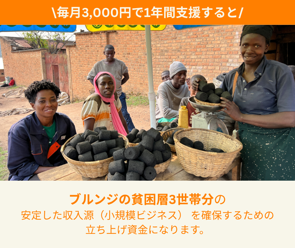 ウガンダの貧困層3世帯が安定した収入源を得るための立ち上げ資金となります。