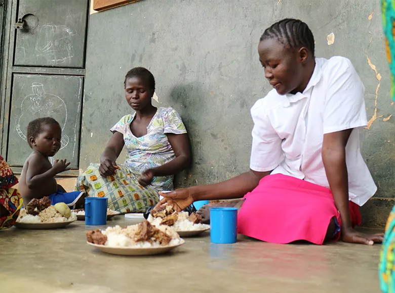 社会復帰支援センターで学んでいる元子ども兵たち